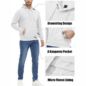 Prix de gros – Sweat-shirts d'hiver confortables pour hommes, 100 % coton, tissu polaire uni, manches longues, poche, faible MOQ - Product Image 3