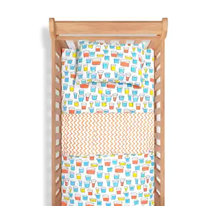 Handmade Beautiful Hand Block Print Crib Bedding Set Light Weighted Stylish Animal Pattern Jungle Theme Cotton Baby Bedding Set