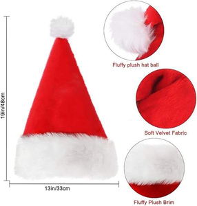 Logo brodé personnalisé Festival fête décoration rouge chapeau de noël unisexe laine hiver tricoté bonnet à revers usage quotidien haut - Product Image 2