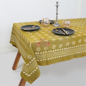 Mantel de Algodón 100% con Diseño Floral Artesanal Elegante Estampado a Mano Dabu, Cubierta de Mesa Hecha a Mano de Estilo Tradicional para el Hogar - Product Image 6