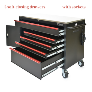 Gabinete de herramientas rodantes de acero de 132cm con 05 cajones OEM compatible con garaje mecánico y tipo de cofre de herramientas de almacén para la industria - Product Image 4