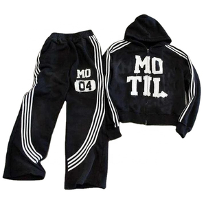 Haute qualité coupe personnalisée taille Baggy hommes pantalons droit incurvé haut rayé mode pantalons de survêtement 100% coton respirant Flare pantalon - Product Image 5