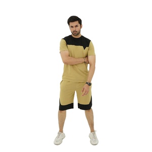 Conjunto de Camiseta y Pantalones Cortos Deportivos de Verano para Hombre, de Algodón Ecológico, Cuello Redondo, Informal, para Gimnasio - Product Image 1