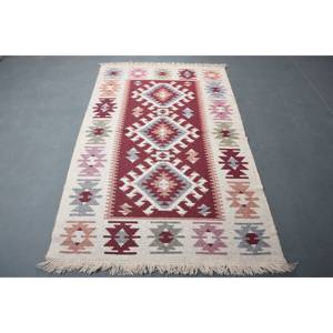 พรมตุรกีวินเทจ ขนาด 3.9x5.8 ฟุต (120x176 ซม.) ลายตารางสีแดงเบจ - Product Image 5