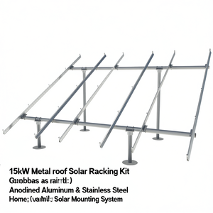 Kit de Soporte para Paneles Solares de 15kW para Techos Metálicos, de Aluminio Anodizado y Acero Inoxidable para el Hogar - Product Image 2