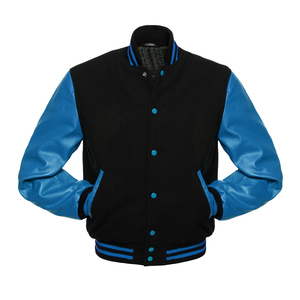 Chaqueta Letterman de Nueva Llegada con Mangas de Cuero Genuino, Diseño Acolchado, Chaqueta Universitaria de Béisbol de Lana de Alta Calidad para Mujer - Product Image 1