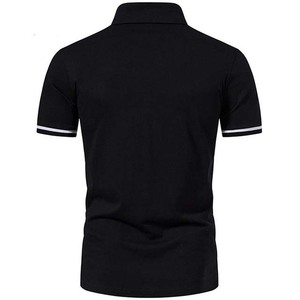 Polos deportivos de algodón 100% para hombre, jersey de manga corta con cremallera de secado rápido para entrenamiento de gimnasia, estampado para correr para primavera - Product Image 3