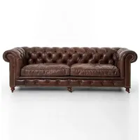 Canapé Chesterfield deux places en cuir véritable de luxe de haute qualité pour appartement, salon, design moderne, prix en gros