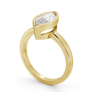 Anillo de Boda Minimalista de Oro Sólido de 14K con Diamante Marquise Cultivado en Laboratorio, Anillo Solitario para Uso Diario, Anillo de Boda para Mujer - Product Image 6
