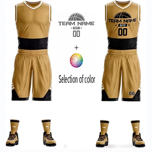 Combinaison de couleurs unisexe à col en V Maillot de basket-ball d'équipe personnalisé Conceptions d'uniformes de basket-ball universitaire - Product Image 5