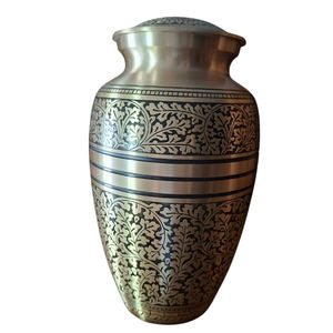 Urnas Funerarias de Aluminio Art Deco para Adultos, Hechas a Mano, Diseño Ovalado Clásico Estándar, Características Personalizadas, Entrega de 7 a 10 Días, Cenizas Humanas - Product Image 1