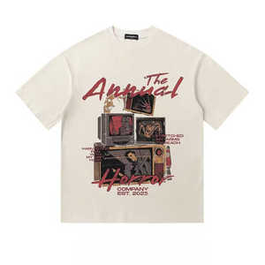 100% pur coton Vintage T-Shirt à manches courtes pour hommes 240 grammes confortable polyvalent avec Logo personnalisé conception d'impression multicolore - Product Image 5