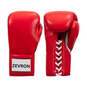 Gants de boxe professionnels en cuir véritable pour l'entraînement Logo personnalisé Gants de kickboxing dans toutes les tailles fabriqués par Zevron Sports - Product Image 1
