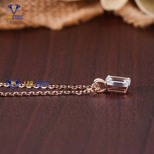 1,23 TDW Emerald Cut Diamond Rose Gold Pendant by Labstone / Where Dreams Shine Bright/Color DE LA EF-VS - Product Image 3