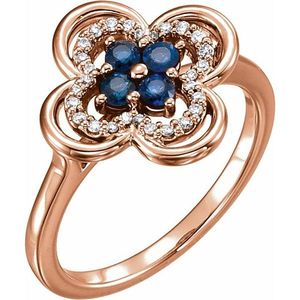 Clover Gemstone <b>Ring</b> <b>Turquoise</b> Topaz Garnet Yellow White Platinum Rhodium Plated Engagement <b>Ring</b> with Cut Gemstone Inlay - Product Image 1
