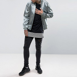 Vente à chaud de vestes pour hommes blouson d'aviateur en satin pour hommes avec logo personnalisé veste universitaire en satin de soie de qualité supérieure vêtements de rue - Product Image 4