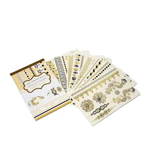 Present your fashion sense New-selling gold foil temporarily tattoo sticker from trustworthy supplier