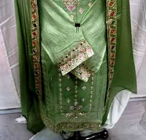 Costumes de fête indiens brodés à la main sans couture de créateur moderne pour femmes Style traditionnel pour les Indiens - Product Image 3