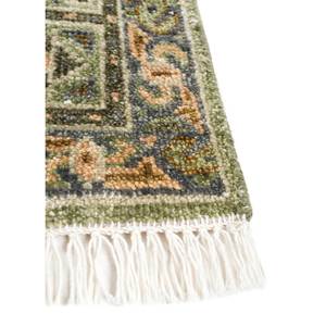 Alfombra de Lana Anudada a Mano Erbe Green con Patrón Geométrico para Sala de Estar, Pasillo, Modelo GS-1515, Hecha a Mano para Adolescentes - Product Image 4