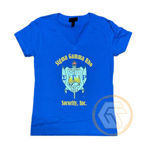 เสื้อยืดชมรมนักศึกษาหญิง Sigma Gamma Rho ของ GREEK TREASURES ขายส่ง ผ้าเจอร์ซีย์คอตตอน 100% คอกลม ปักลาย ระบายอากาศได้ดี เหมาะสำหรับฤดูร้อน - Product Image 6