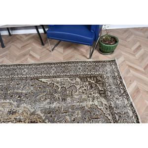 Alfombra Turca Extra Grande, Alfombra Vintage de 7x10.1 pies, Alfombra de Lana Gris - Product Image 5