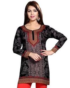Kurti brodé en pur coton pour un bureau formel Manches longues élégantes avec fentes latérales Tenue ethnique confortable - Product Image 2