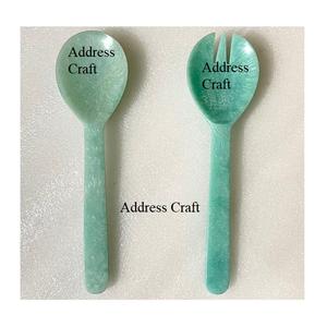 Tortue tourbillon résine salade serveur ensemble décoratif résine vaisselle salade cuillère et fourchette ensemble Design créatif outils de service couverts - Product Image 4