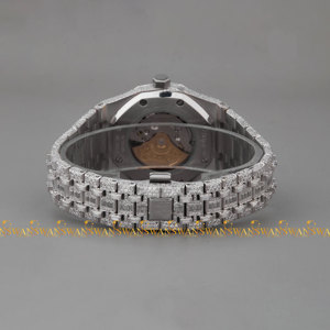 Elegante reloj de diamantes de moissanita de acero inoxidable helado para hombres y mujeres, esfera de cristal de alta calidad, fecha, nuevos accesorios - Product Image 2