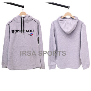 เสื้อฮู้ดพิมพ์โลโก้ตามสั่ง ผ้าฝ้าย 100% ระบายอากาศได้ดี ไซส์ XS สำหรับผู้ชายและผู้หญิง ผ้าฟลีซแบบสวมหัว มีซิป รับผลิตแบบ OEM/ODM ปักลายได้ - Product Image 5