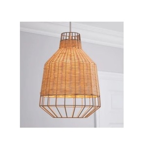Rustic Boho Pendant Light Hand Woven Hemp <b>Rope</b> Basket Rattan Hanging Lamp Wicker Coastal Retro Light Fixtures - Product Image 3
