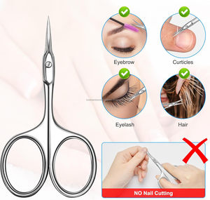 Ciseaux à cuticules professionnels en acier inoxydable à lame courbée, pointe extra-affûtée, pour l'élimination des peaux mortes, style russe, marque privée - Product Image 2