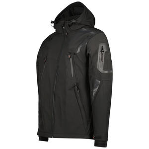 Veste surdimensionnée en polyester à fermeture éclair à la mode pour hommes veste d'extérieur avancée Softshell résistante au vent avec logo personnalisé - Product Image 2