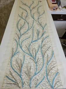 Perlé 3D personnalisé brodé Net tissu tissé technique pour robes de mariée - Product Image 2