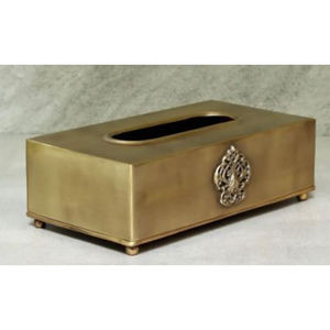 Boîte à mouchoirs carrée en aluminium doré au design antique, porte-serviettes en métal de première qualité, meilleure vente - Product Image 6