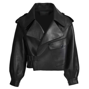 Vestes en PU tendance Vestes pour femmes Manteaux en cuir véritable slim pour streetwear Automne Hiver Vêtements d'extérieur en gros - Product Image 3