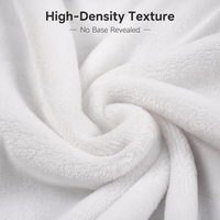 Couverture en flanelle douce 100% polyester personnalisée en gros avec transfert numérique par sublimation, blanche, certifiée OEKO-TEX, 300 g/m²