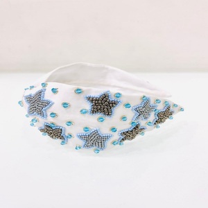 Eid Special Beaded Headbands Moon Star Beaded Custom Turban Headband Arabic Ramadan Special Seed Beaded Hair <b>Accessories</b> - Product Image 4