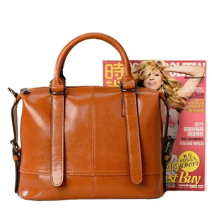 Elegante Bolso Tote de Cuero Genuino para Mujer, Color Sólido, Cierre de Cremallera, Uso Diario, Bolso Bandolera, Todas las Temporadas - Product Image 2