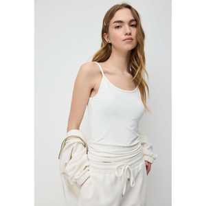 Casual Slim <b>White</b> Tank <b>Top</b> with Front Logo Position - Product Image 1