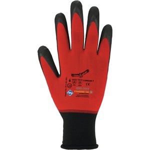 Gants de jardin Condor taille 11 rouge/noir, 98% polyamide/2% élasthanne, EN 388 EN 407, EPI catégorie II, ASATEX, lot de 12 - Product Image 1