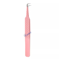 Pincettes à cils de bonne qualité, pointe en Fiber, Plasma, or Rose, Volume, pincettes à cils
