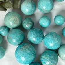 Sphère de pierre d'amazonite naturelle, gemme semi-précieuse, spécimen minéral artisanal, agate sculptée, Gujarat - Product Image 2