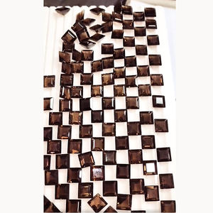 สร้อยคอบุษราคัมสีควันธรรมชาติ570ชิ้นเครื่องประดับคริสตัลสีน้ำตาล10x10มม. 1085cts เหลี่ยมหลวมทำจากควอตซ์ - Product Image 3