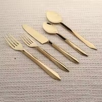 Peralatan Makan Pisau Garpu Sendok Stainless Steel Cermin Warna Perak Rose Gold untuk Pernikahan