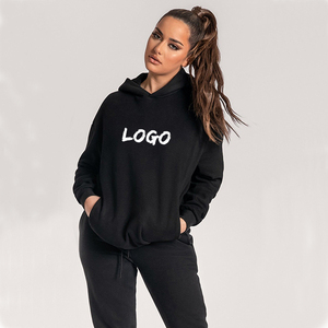 Pantalon de survêtement à capuche 100% coton personnalisable pour femmes avec broderie motif solide Logo imprimé sur le devant col à capuche de marque OEM - Product Image 4