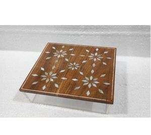 Caja de almacenamiento acrílica con Incrustaciones de nácar rosa al por mayor, diseño Rectangular para uso en el hogar, la Oficina y el hotel, para anillos y collares - Product Image 2