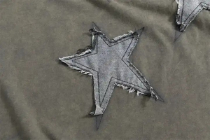 T-shirts délavés à l'acide à col rond pour hommes OEM/ODM Style streetwear vintage 100% coton tricoté épaules tombantes coupe surdimensionnée - Product Image 2