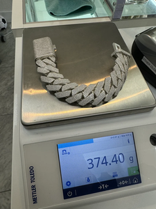 Pulsera de eslabones cubanos de 25mm de Plata de Ley 925 sólida, pulsera de hip hop de moissanita de plata blanca para joyería de moda para hombres - Product Image 4