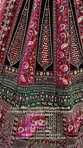 Terciopelo de diseñador con bordado múltiple pesado Nupcial Lehenga Choli Fabricante DE LA India al precio más bajo - Product Image 6
