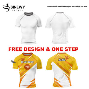 Rash Guard <b>Multi</b> <b>Color</b> Quick Dry Breathable Training Rash Guard Service Design Men's Short Sleeve - Product Image 5